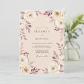 Mauve Floral Arch Romance Wedding 招待状 (スタンド正面)