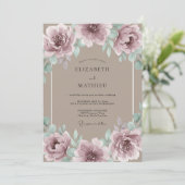 Mauve Floral Artistry Wedding 招待状 (スタンド正面)