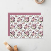 Mauve Floral Botanical Note Card ノートカード (正面/裏面インサイチュ)