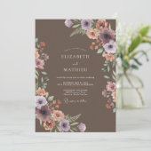 Mauve Floral Ethereal Wedding 招待状 (スタンド正面)