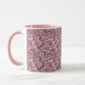 Mauve Floral Pattern Pink Combo Mug マグカップ (左)