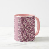 Mauve Floral Pattern Pink Combo Mug マグカップ (正面右)