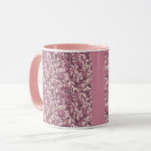 Mauve Floral Pattern Pink Combo Mug マグカップ (正面左)
