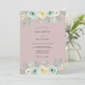 Mauve Floral Springtime Wedding 招待状 (スタンド正面)