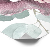 Mauve Flowers エレガント Greenery結婚 Welcome ポスター (角)