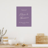 Mauve Garden Calligraphy Wedding Welcome Poster ポスター (キッチン)