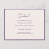Mauve Garden Wedding QR Details Card エンクロージャーカード (正面)