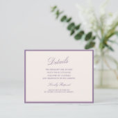 Mauve Garden Wedding QR Details Card エンクロージャーカード (スタンド正面)