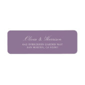 Mauve Garden Wedding Return Address Label ラベル (正面)