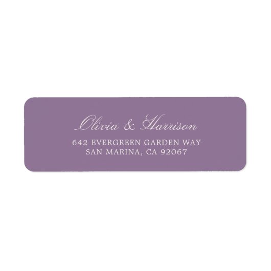 Mauve Garden Wedding Return Address Label ラベル (正面)
