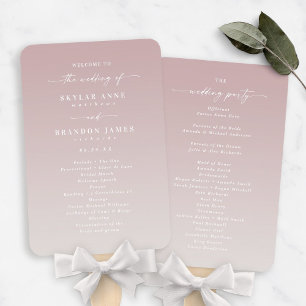 Mauve & Gardeniaグラデーションの式プ結婚ログラム ハンドファン