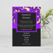 Mauve Gothic damask wedding photo invitation 招待状 (スタンド正面)