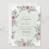 Mauve Graceful Forest Wedding 招待状 (正面)