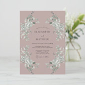 Mauve Graceful Romantic Wedding 招待状 (スタンド正面)