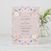 Mauve Graceful Springtime Wedding 招待状 (スタンド正面)