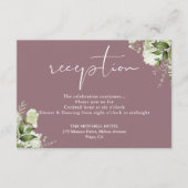 Mauve Greeneryスクリプトウェディングレセプション エンクロージャーカード (正面)