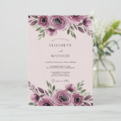 Mauve Harmonious Botanical Wedding 招待状 (スタンド正面)