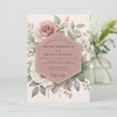 Mauve Heirloom Blossom Wedding 招待状 (スタンド正面)