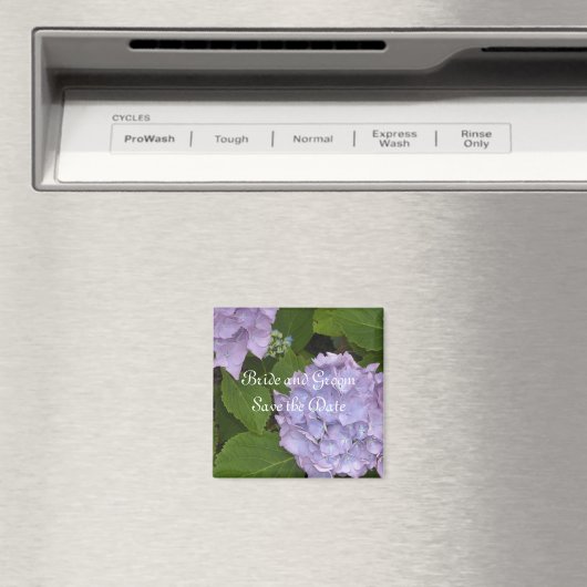 Mauve Hydrangea日付を保存 マグネット (インサイチュ (食洗機))