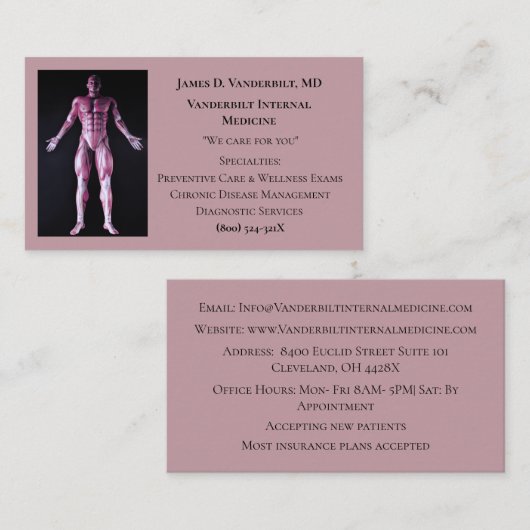 Mauve Internist DRヒト体内科 名刺 (正面/裏面)