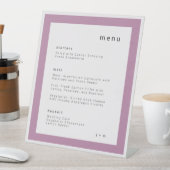 Mauve lilac wedding menu Pedestal Sign 台座サイン (インサイチュ)