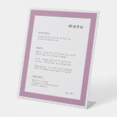 Mauve lilac wedding menu Pedestal Sign 台座サイン (正面)