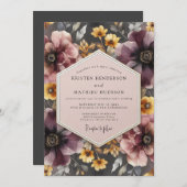 Mauve & Marigold Somber Wedding 招待状 (正面/裏面)