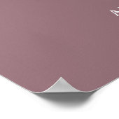Mauve Minimalistスクリプト結婚のウェルカムサイン ポスター (角)