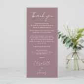Mauve Minimalist 結婚's Thank You座席表 メニュー (スタンド正面)
