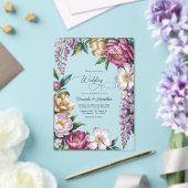 Mauve Mist, Champagne Gold & White Floral Wedding アクリル招待状 (インサイチュ (ウェディング))