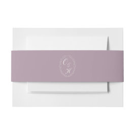 Mauve Monogram Wedding Belly Band 招待状ベリーバンド