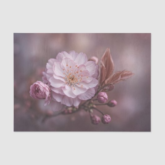 Mauve Moody Rose Double Sakura Bloom 薄葉紙 (正面)