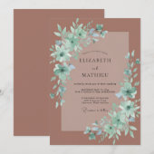 Mauve Muted Boho Wedding 招待状 (正面/裏面)