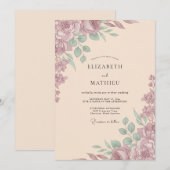 Mauve Muted Romantic Wedding 招待状 (正面/裏面)