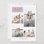 Mauve Neutral モダン 4枚の写真エレガント シーズンカード (正面)