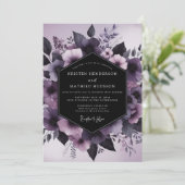 Mauve Nocturnal Flora Wedding 招待状 (スタンド正面)