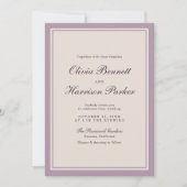Mauve Old Money Wedding Invitation 招待状 (正面)