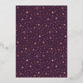 Mauve Over the Moon Photo Birth Announcement Card 箔招待状 (裏面)