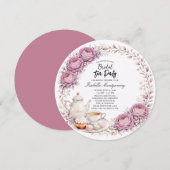 Mauve Palette Tea Party Bridal Shower 招待状 (正面/裏面)