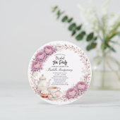 Mauve Palette Tea Party Bridal Shower 招待状 (スタンド正面)