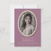 Mauve Pearl エレガント 18誕生日写真 招待状 (正面)