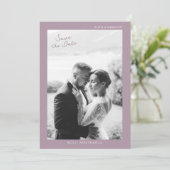 Mauve Photo Wedding Save the Date Card 招待状 (スタンド正面)