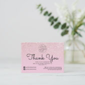Mauve Pinkグリッターグラデーションお客さま 名刺 (スタンド正面)