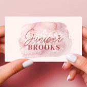 Mauve PinkソーシャルメディアQRコードグリッター 名刺