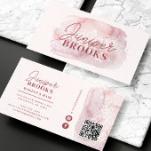 Mauve PinkソーシャルメディアQRコードグリッター 名刺