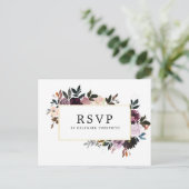Mauve Pink and Purpleフローラ結婚DIYの反応 インビテーションポストカード (スタンド正面)