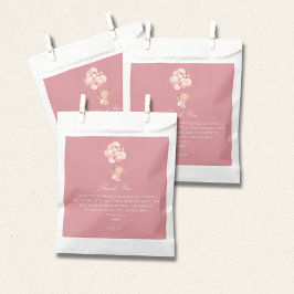 Mauve Pink Balloons, Cute Teddy Bear フェイバーバッグ