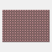 Mauve Pink Black Buffalo Heart Plaid ラッピングペーパーシート (正面2)