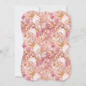 Mauve Pink, Florals Baby Shower サンキューカード (裏面)