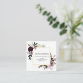Mauve Pink Roseフローラとパープル結婚のウェブサイト エンクロージャーカード (スタンド正面)